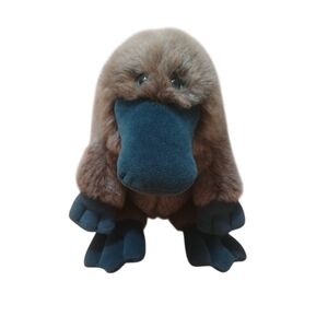 Gund Vintage Webber Platypus Sitting Plush Soft Stuffed Animal Brown/ Blue 8"